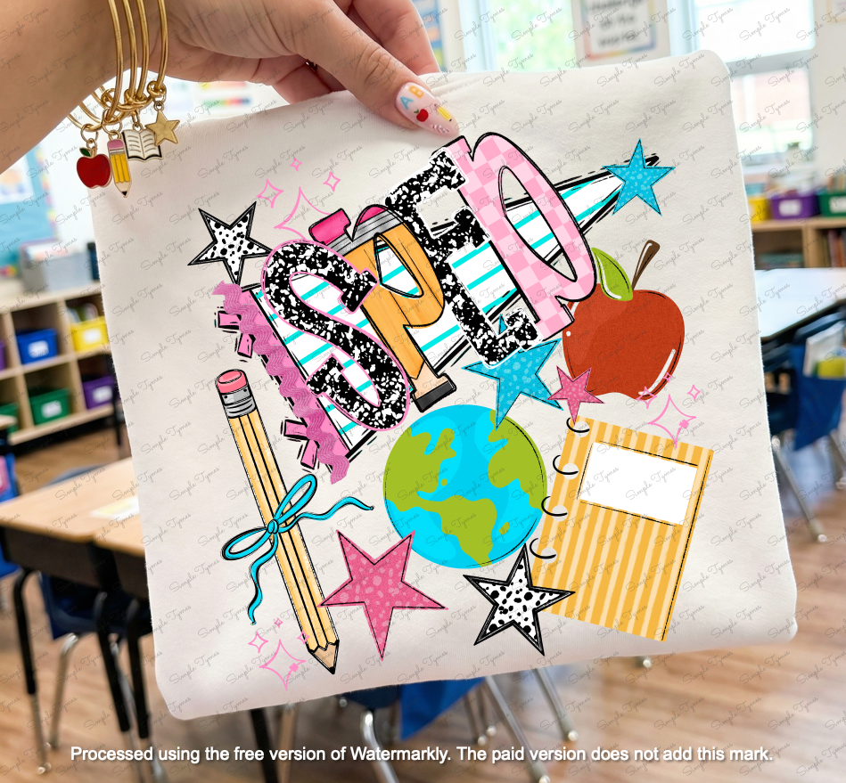 Back to School Name Pennant DTF Print