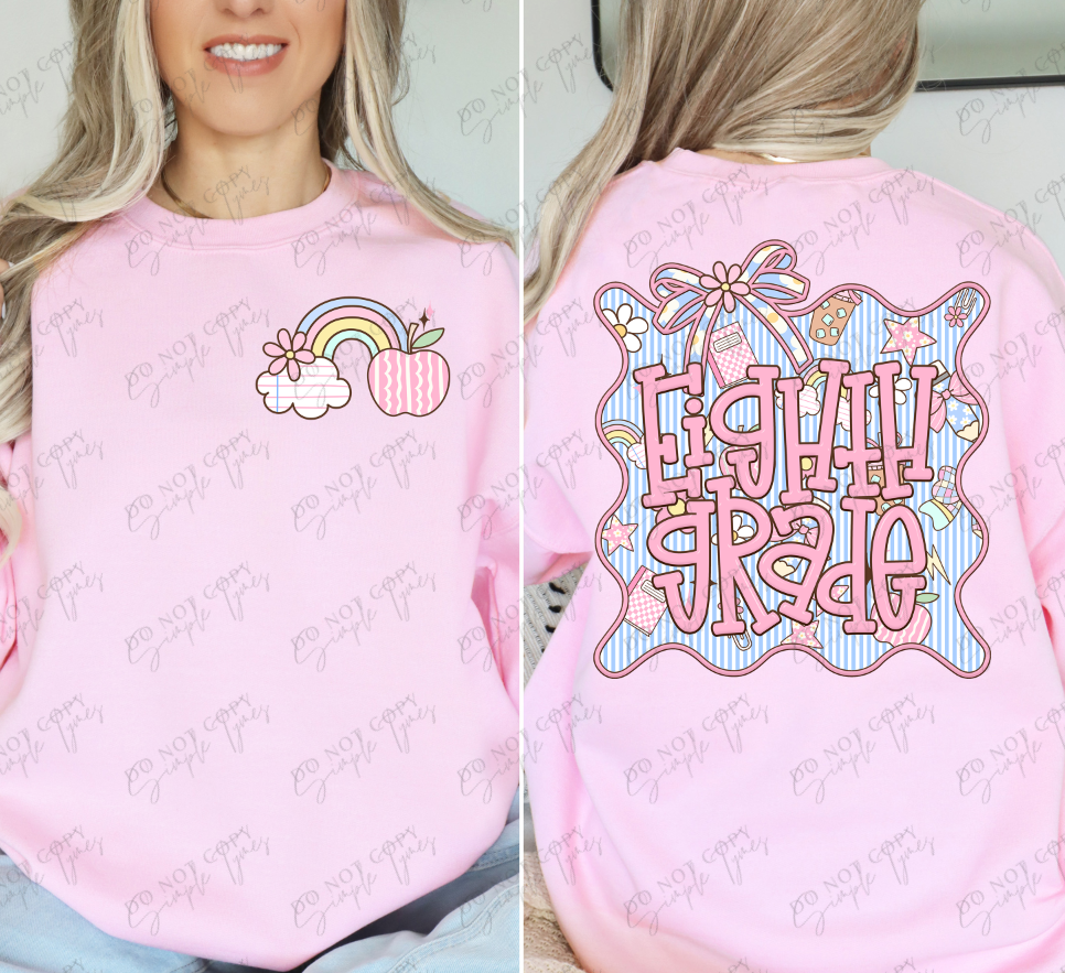 Seersucker Grade Frames Grade Levels Back Print ONLY DTF Print