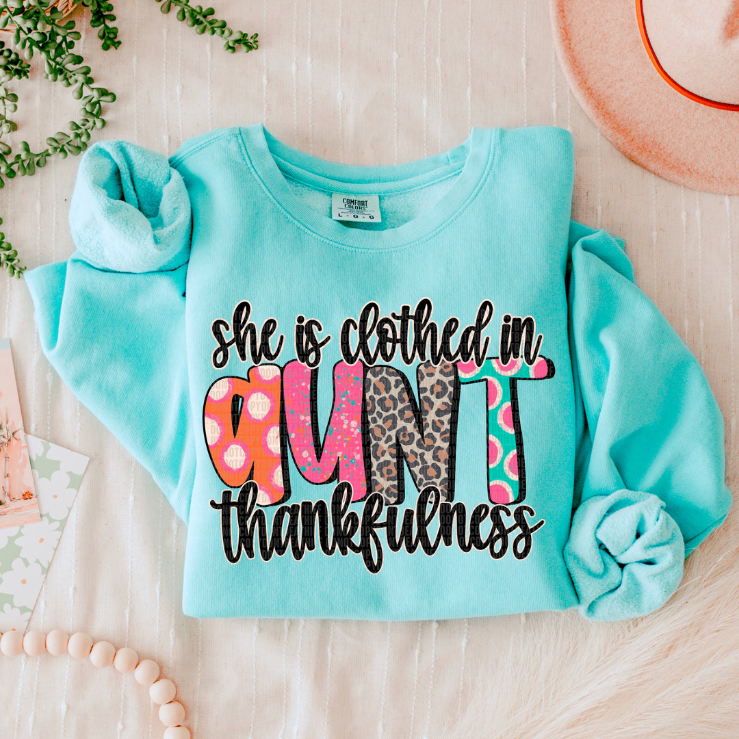 She is Clothed in Thankfulness DTF Print