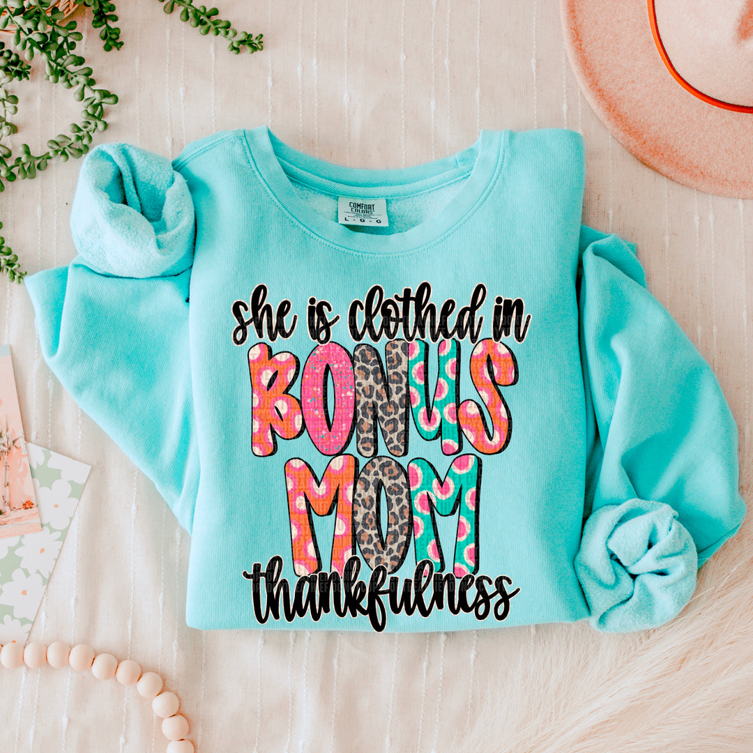 She Is Clothed In Thankfulness Titles DTF Print