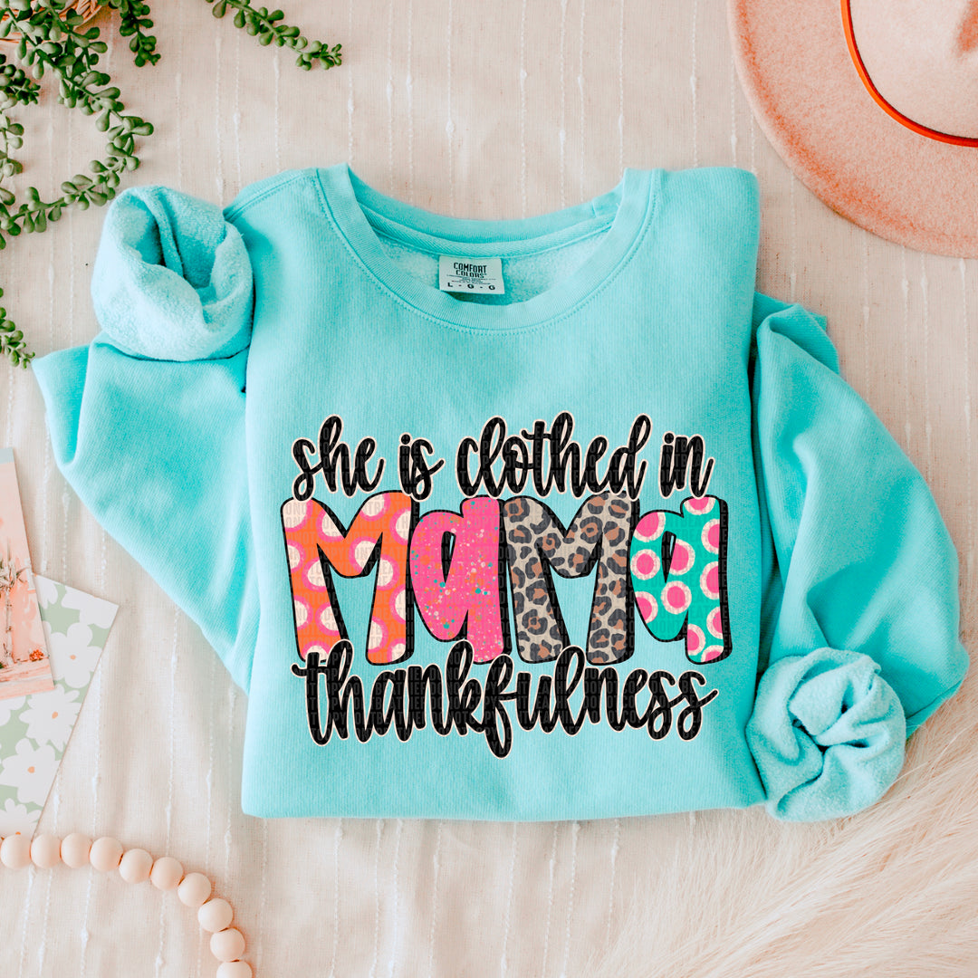 She is Clothed in Thankfulness DTF Print