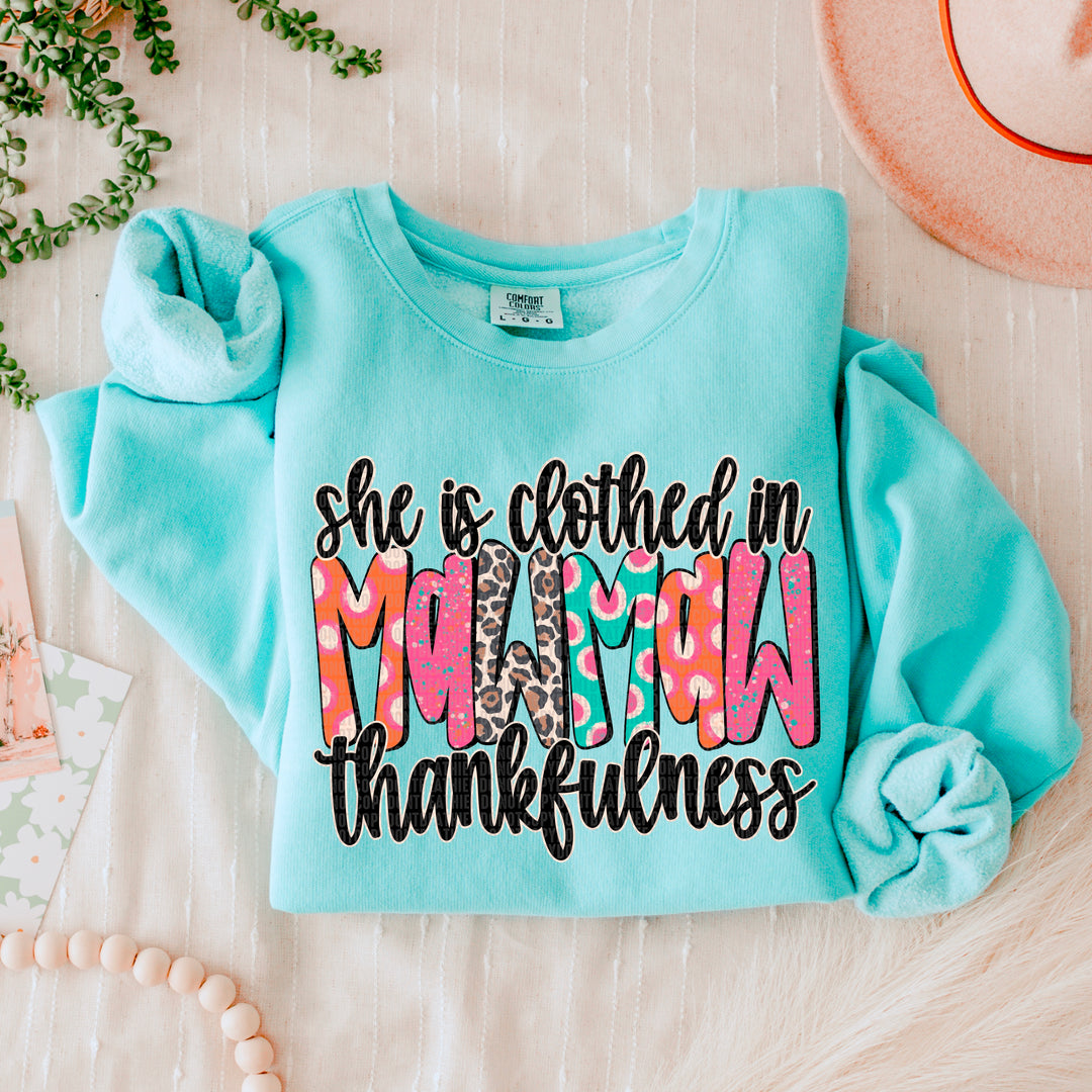 She is Clothed in Thankfulness DTF Print