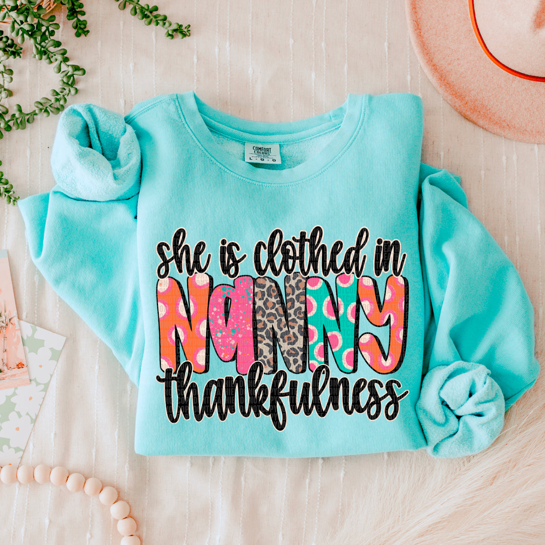 She is Clothed in Thankfulness DTF Print