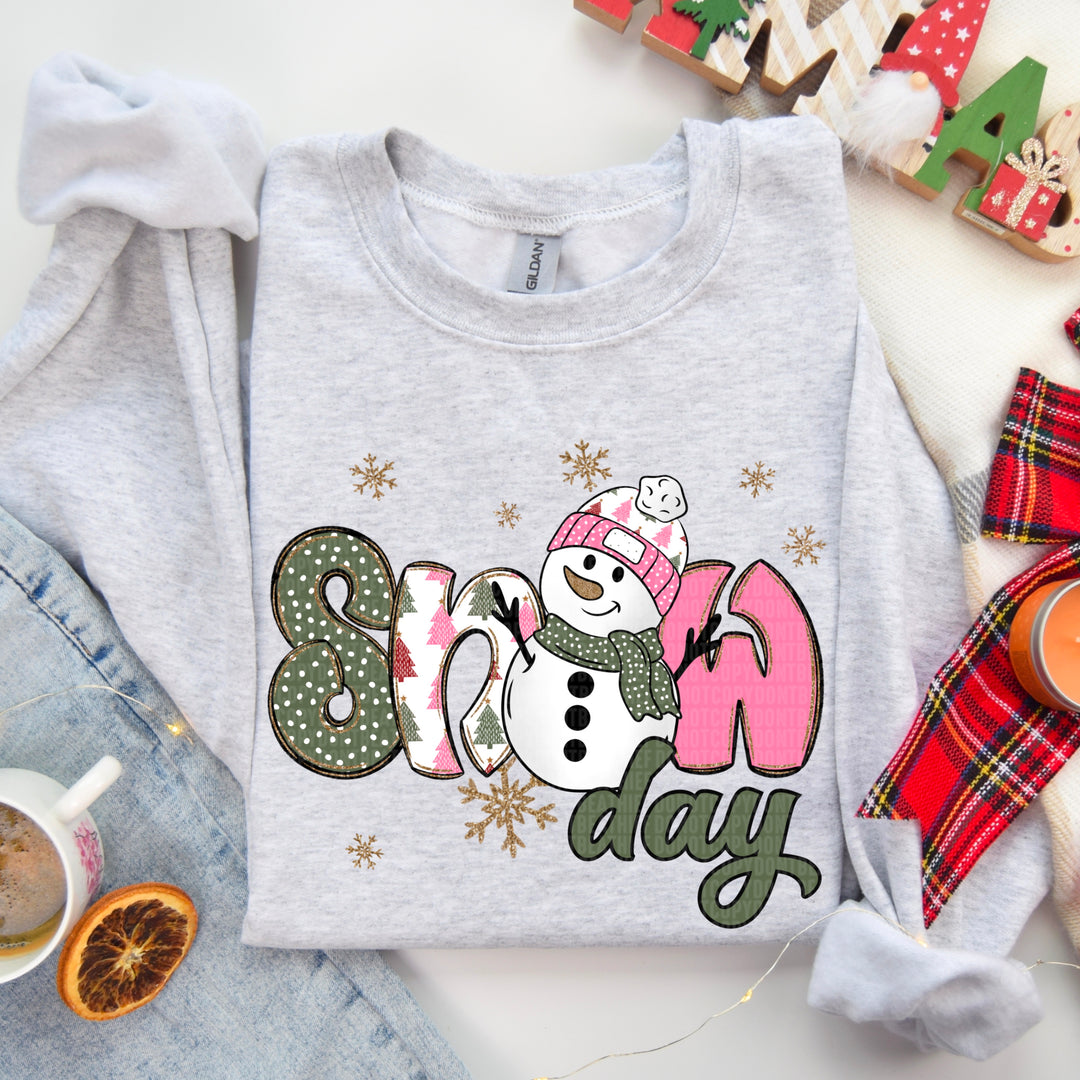 Snow day Snowman DTF Print