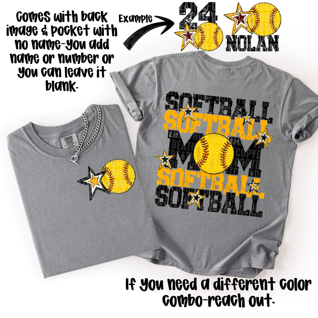 Softball Mom Collection FRONT DTF Print