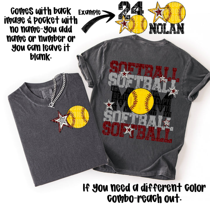 Softball Mom Collection POCKET DTF Print