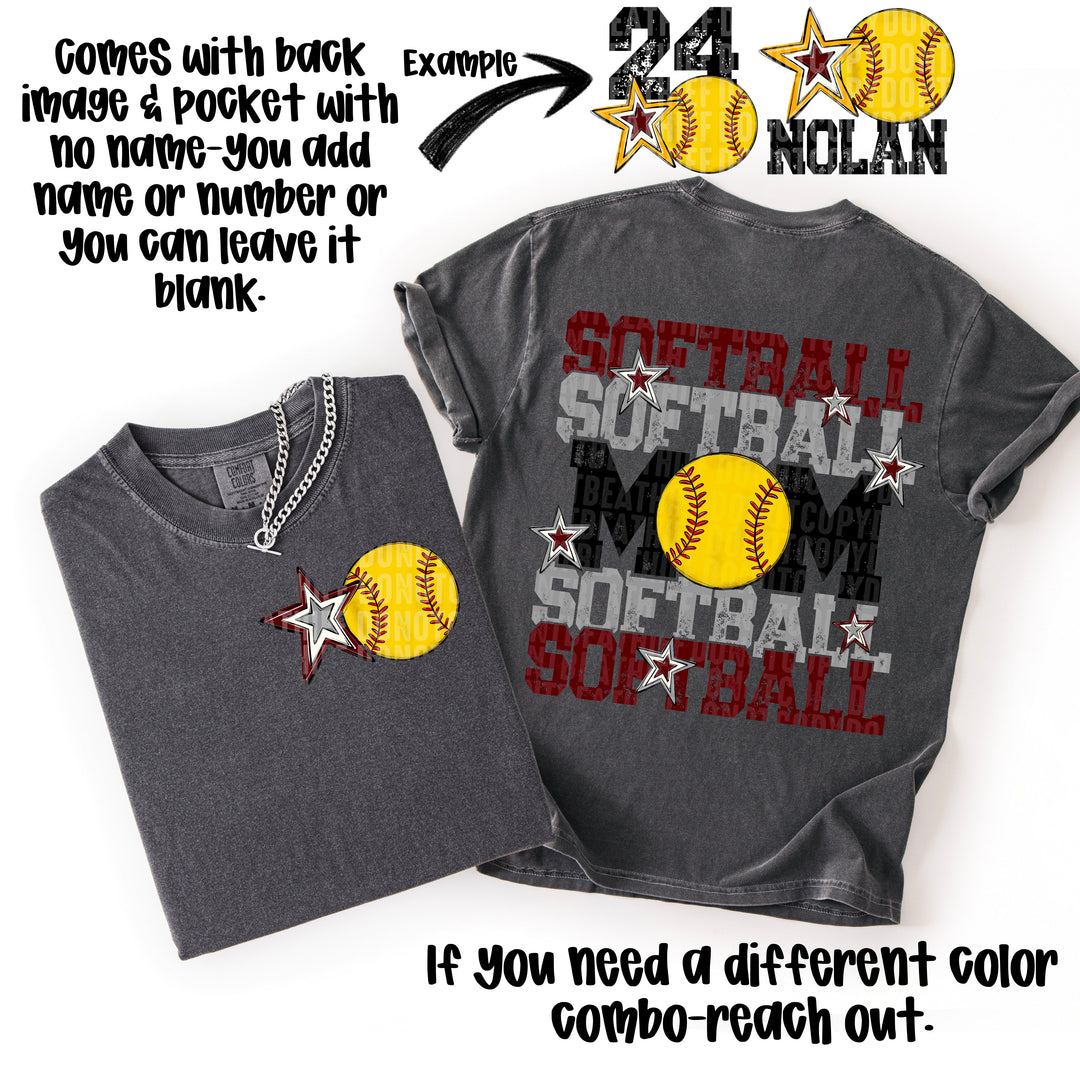 Softball Mom Collection FRONT DTF Print