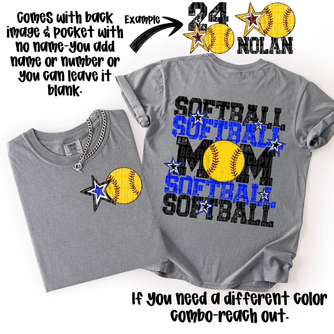 Softball Mom Collection FRONT DTF Print
