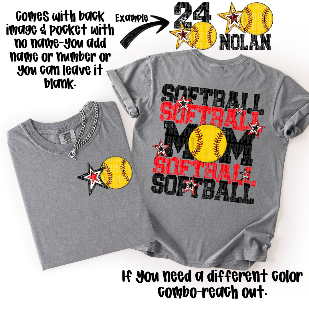 Softball Mom Collection FRONT DTF Print