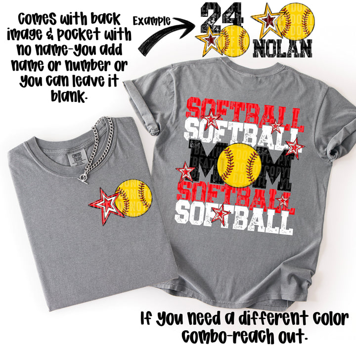 Softball Mom Collection FRONT DTF Print