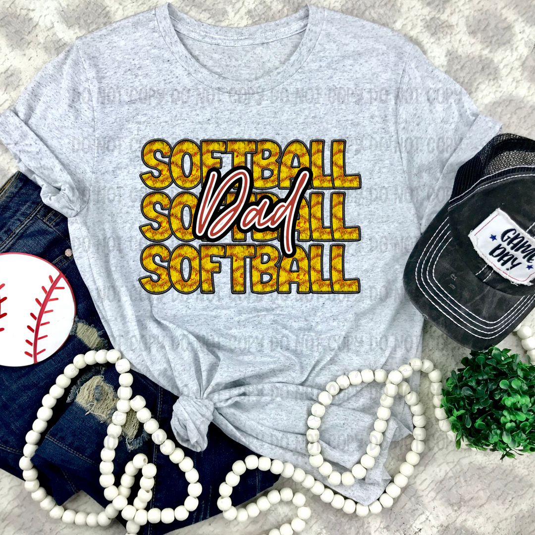 Softball Stacked Names DTF Print