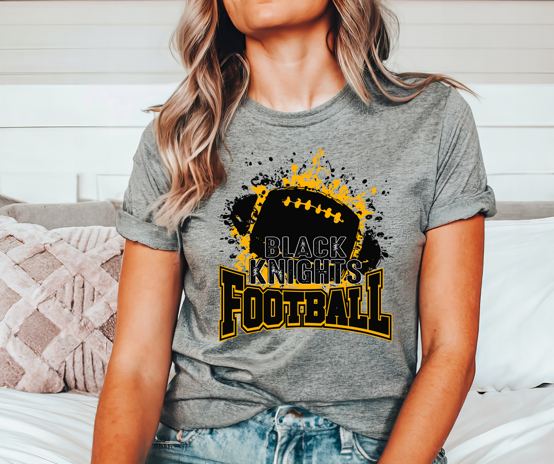 Black Knights Splatter Football DTF Print