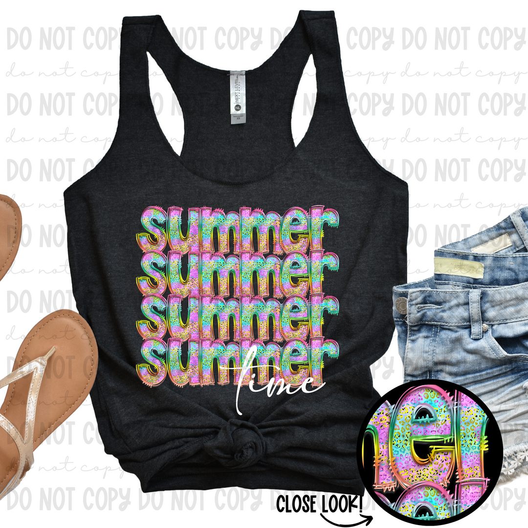 Summer Stacked Time DTF Print