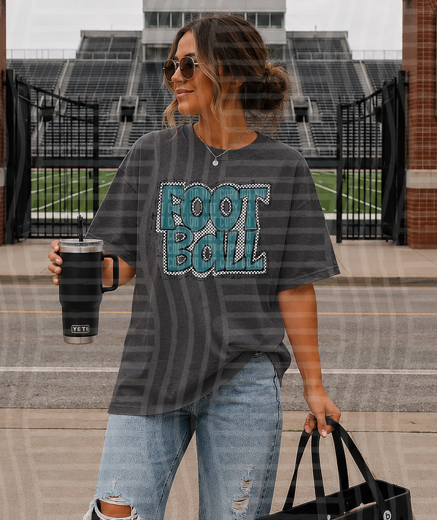 Preppy Checker Football DTF Print
