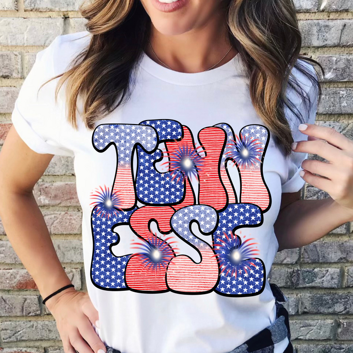 Patriotic Stars and Stripes States DTF Print