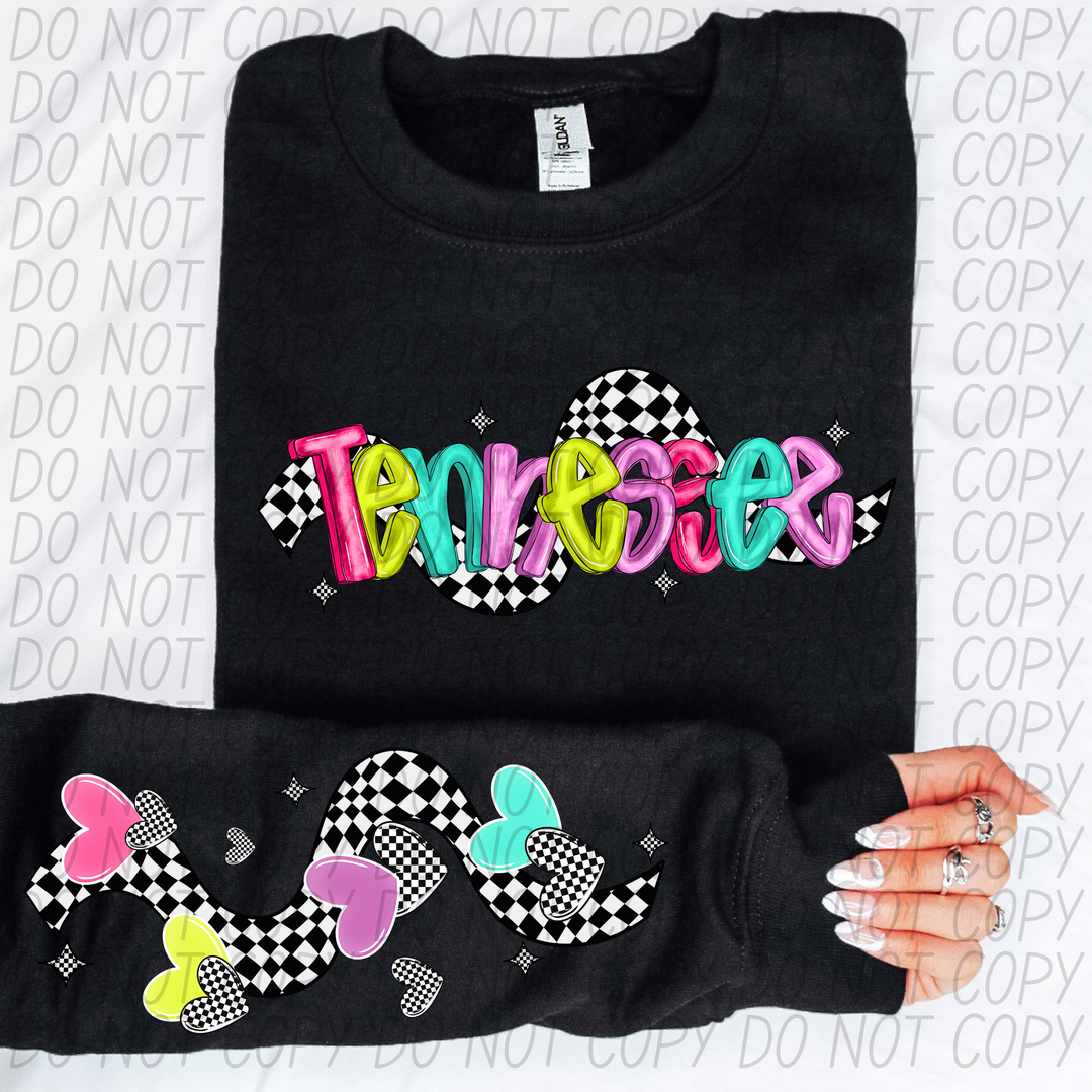 Bright Checkered States SLEEVE DTF Print