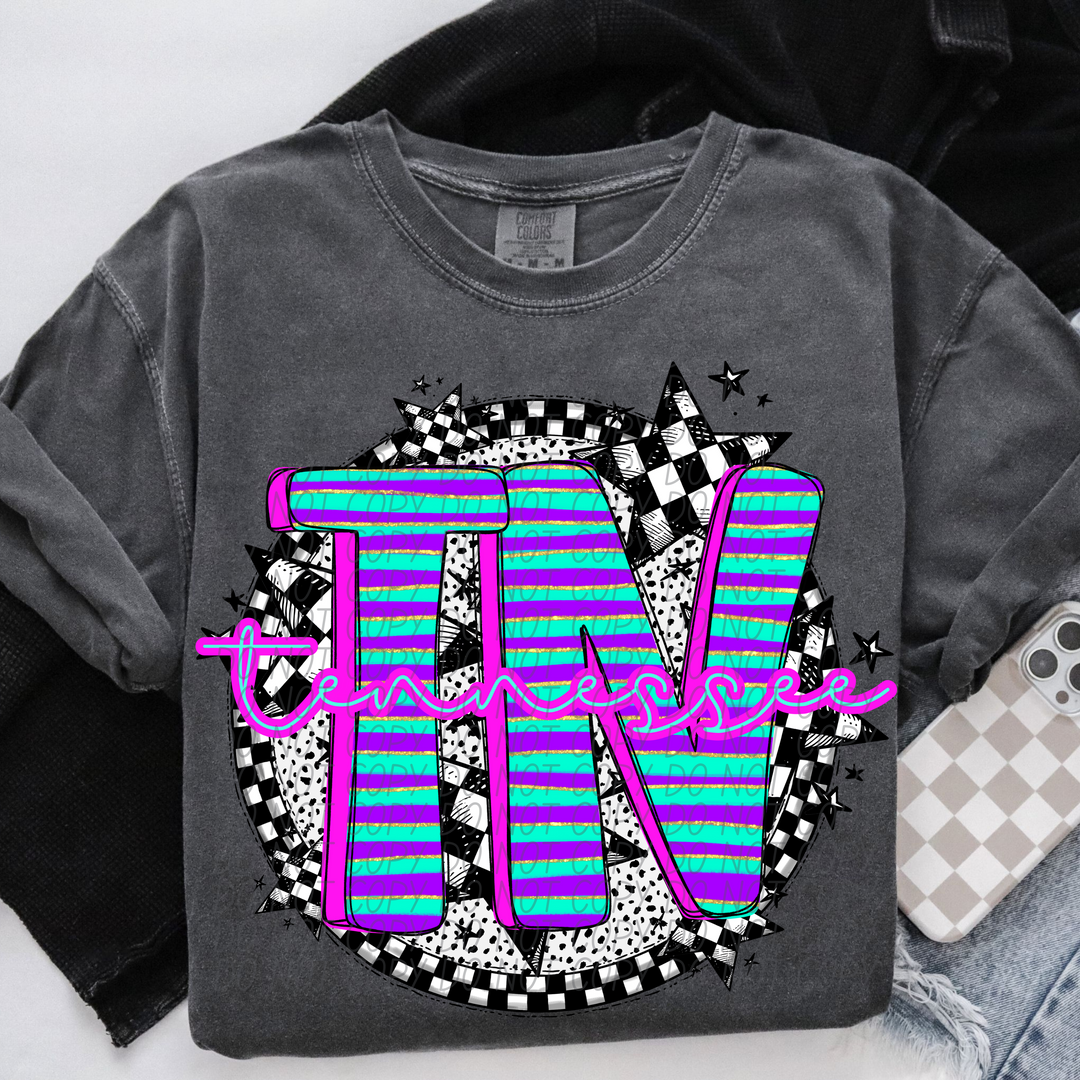 Striped Spring States DTF Print