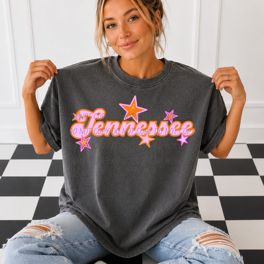 Pink and Orange States DTF Print