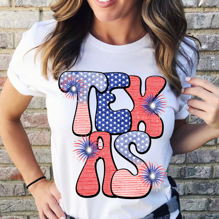 Patriotic Stars and Stripes States DTF Print