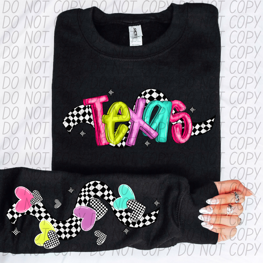Bright Checkered States SLEEVE DTF Print