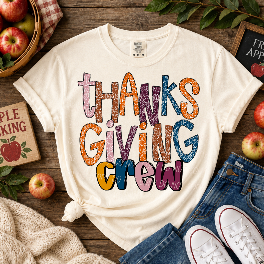 Thanksgiving Crew Multicolor DTF Print