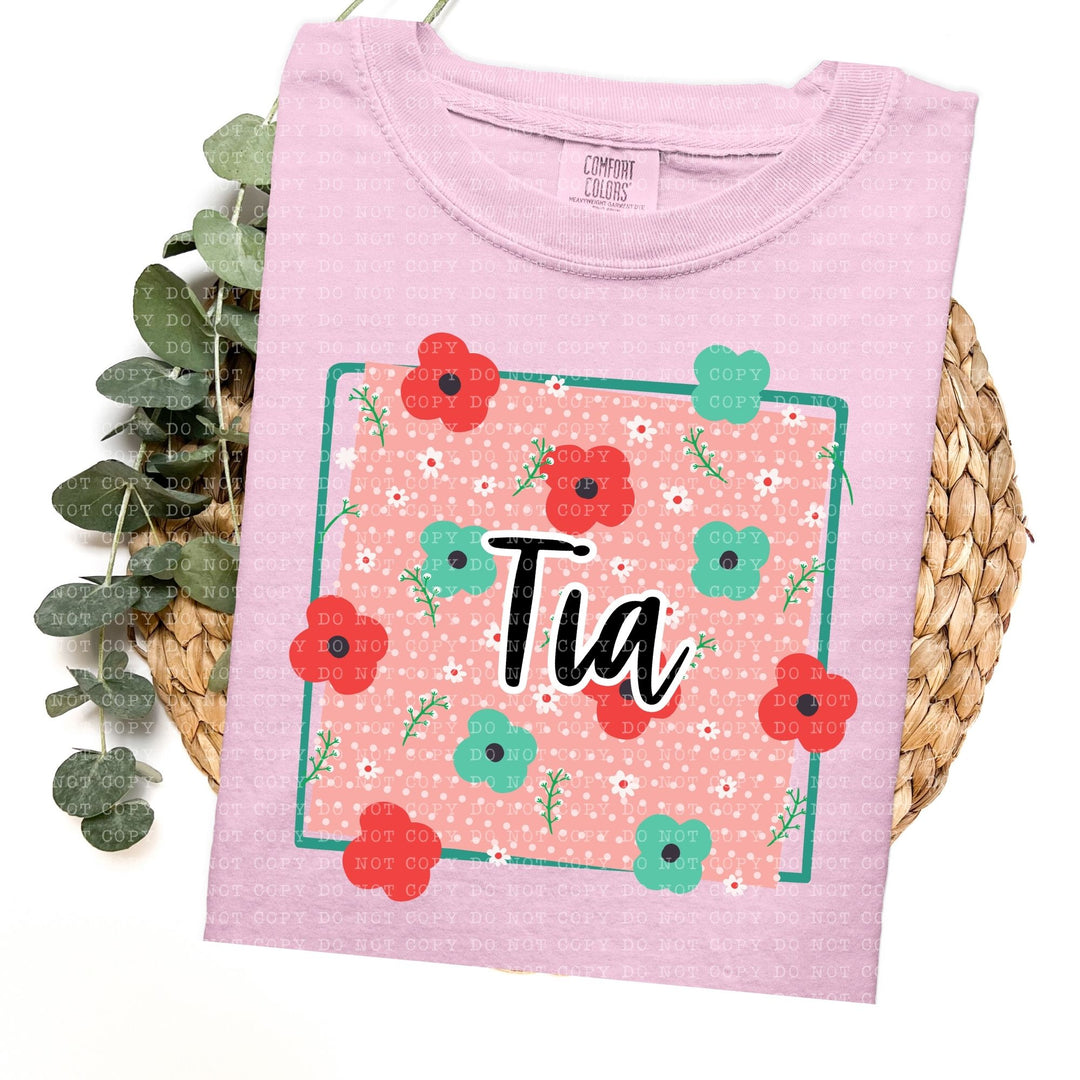 Floral Dotted Titles DTF Print