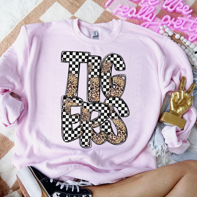 Leopard Checker School Spirit R-Z DTF Print