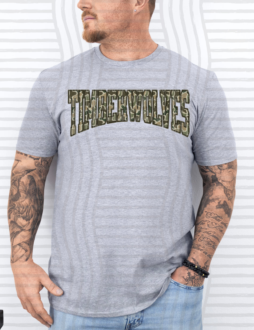 Simple Camo Arched Mascots DTF Print
