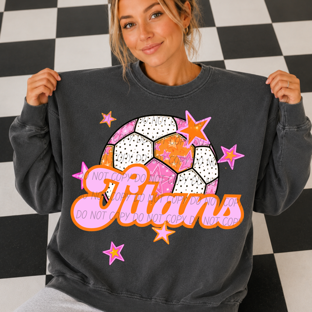 Pink Soccer DTF Print