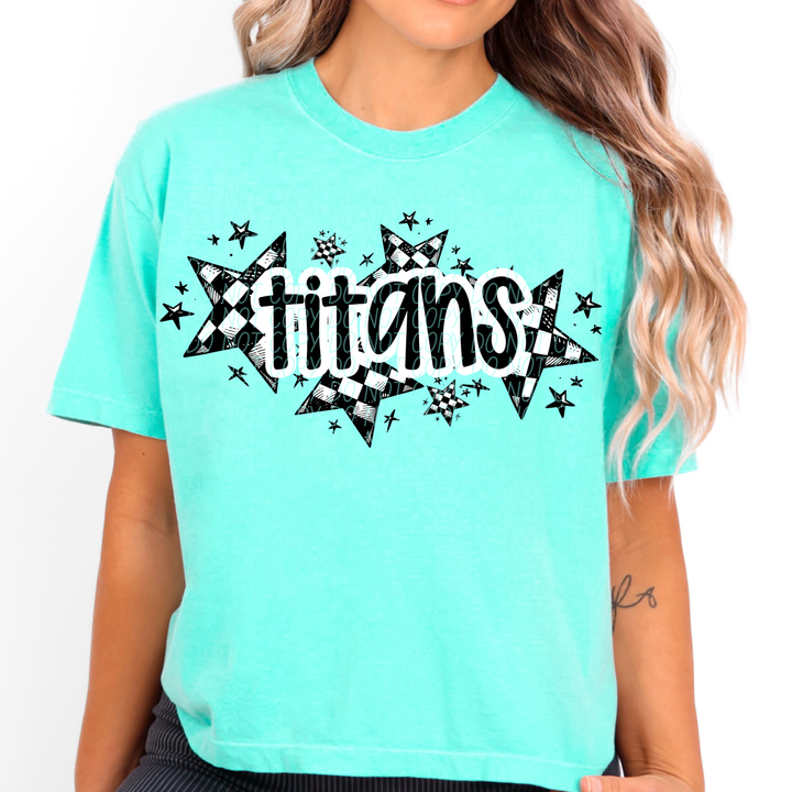 Checker Stars Mascots Youth DTF Print