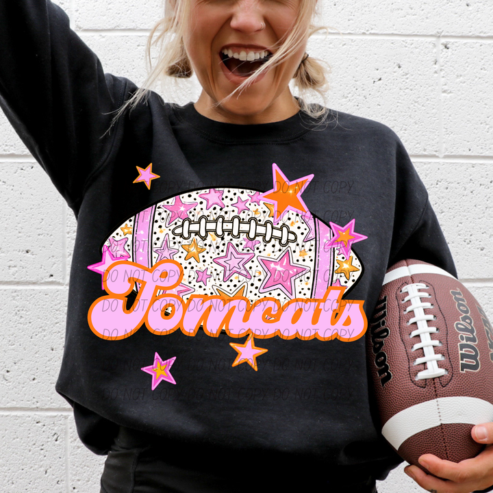 Pink Football DTF Print