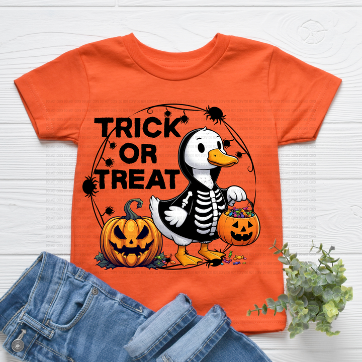 Trick or Treat Skeleton Duck DTF Print