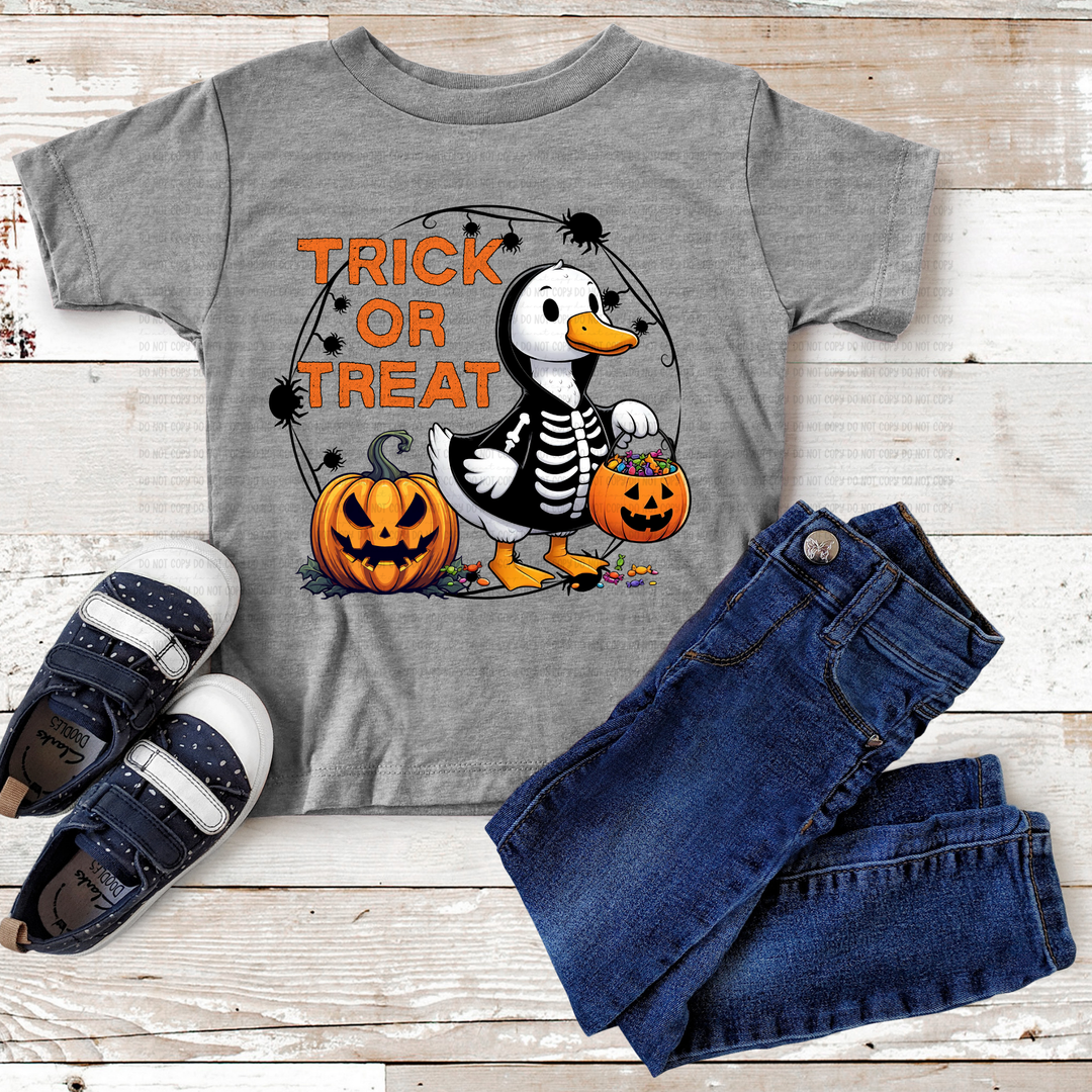 Trick or Treat Skeleton Duck DTF Print