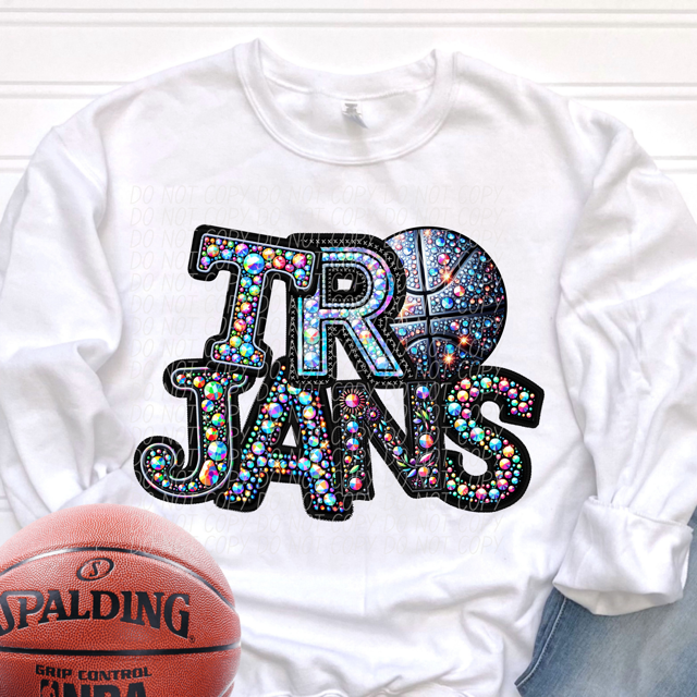 Rhinestone Basketball Mascots DTF Print