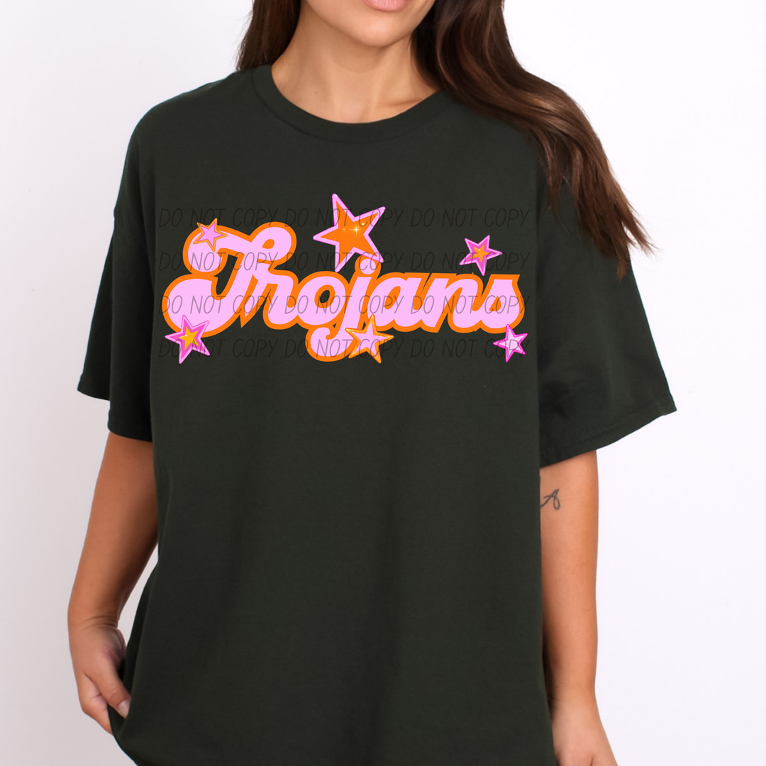 Pink and Orange Mascots DTF Print