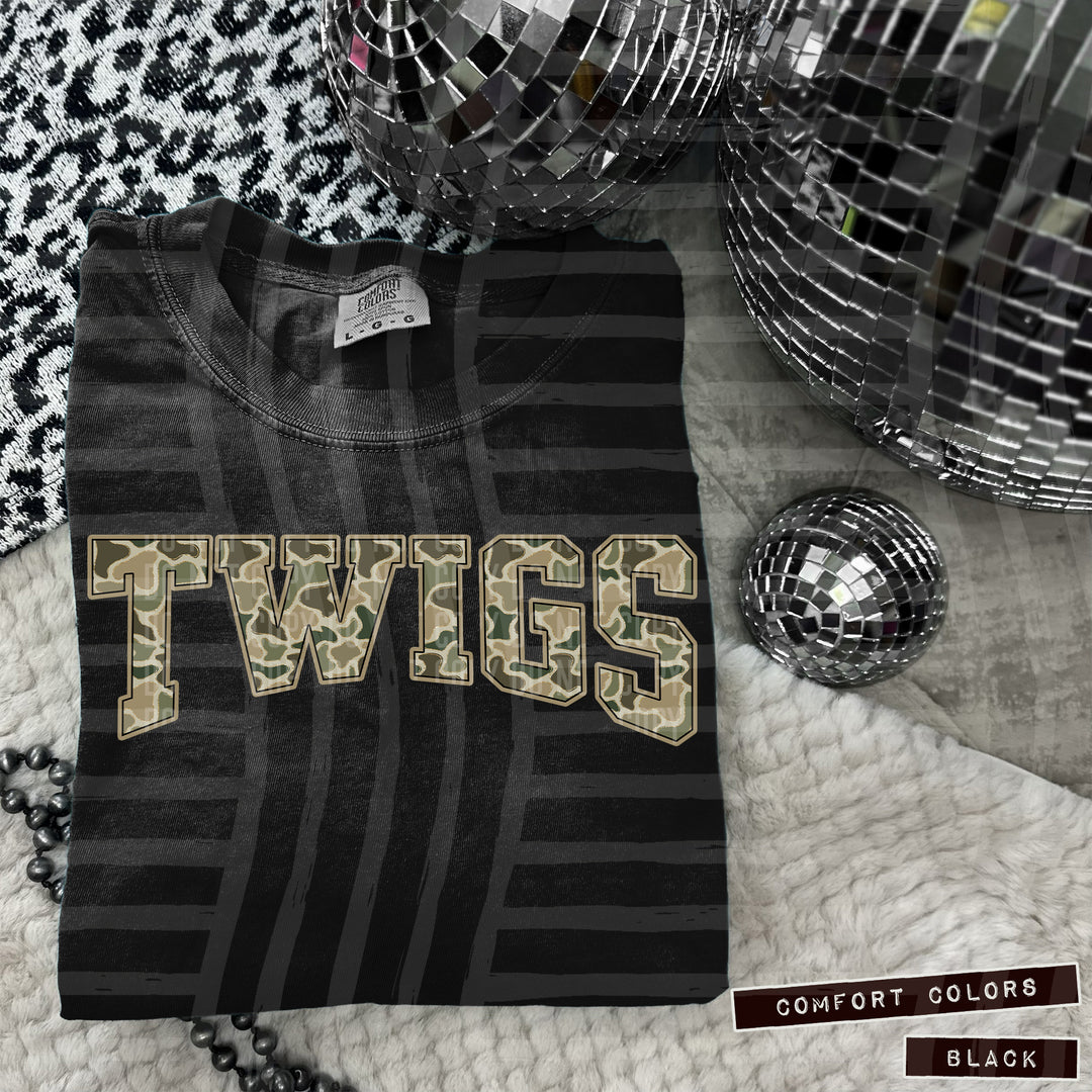 Simple Camo Arched Glitter Mascots DTF Print