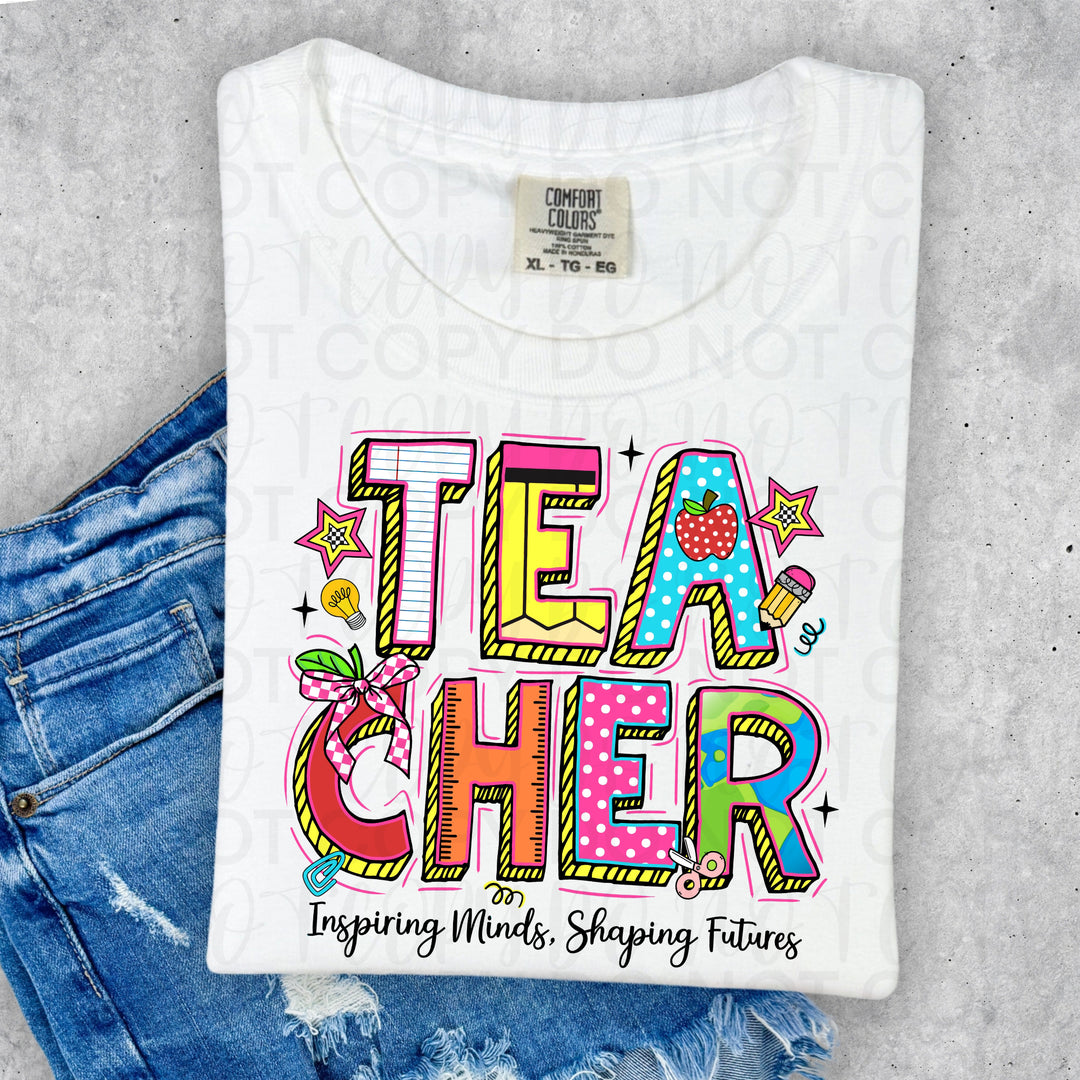 Teacher Inspiring Vibes DTF Print