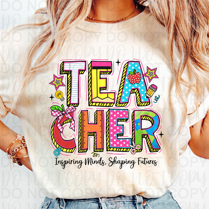 Teacher Inspiring Vibes DTF Print