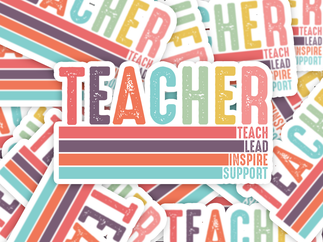 Teacher Stacked Die Cut Stickers