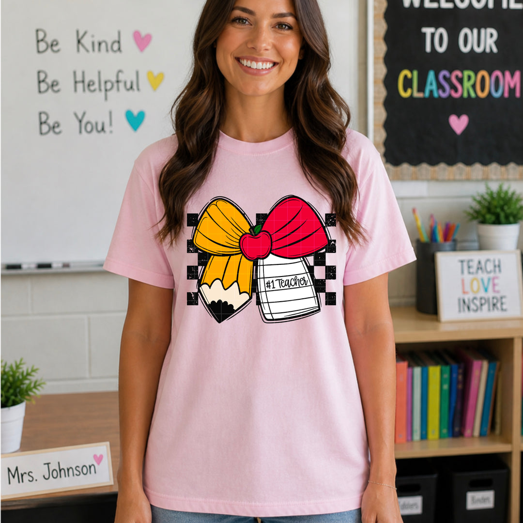Teacher Bow DTF Print