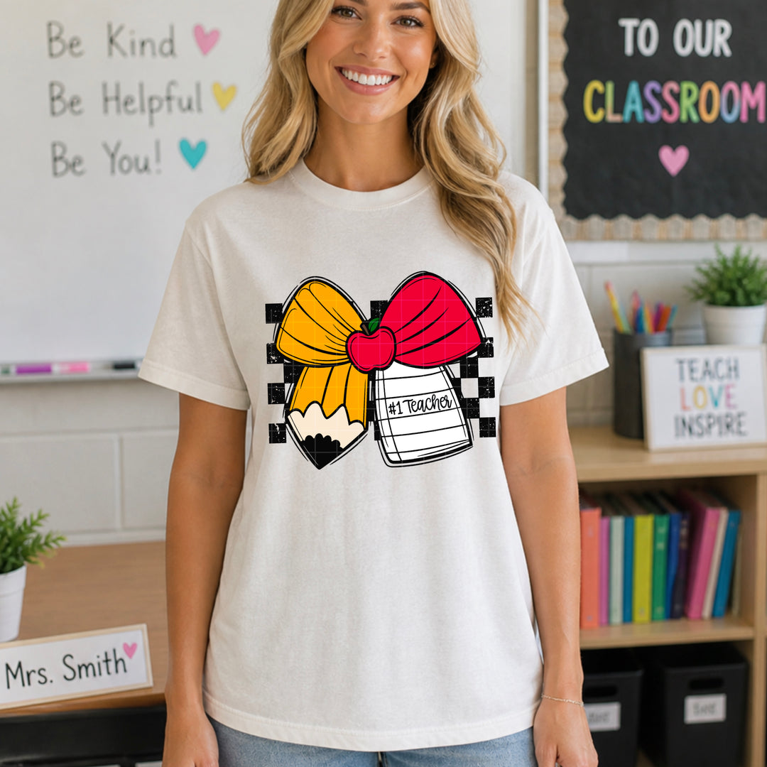 Teacher Bow DTF Print