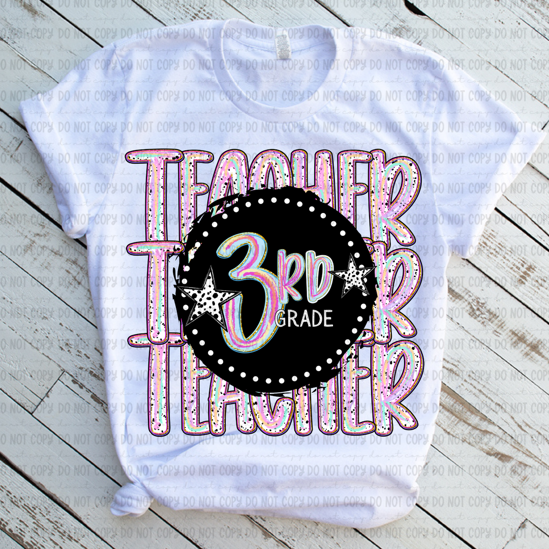 Color Dotted School Occupations DTF Print