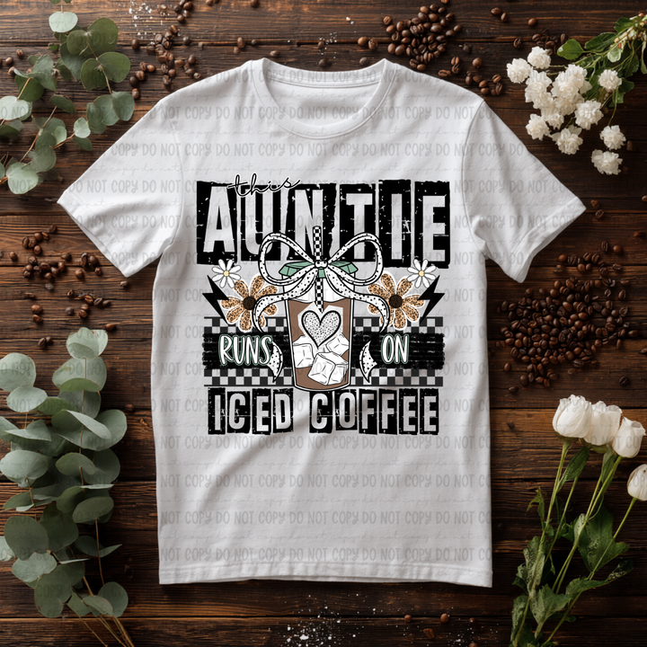 Runs On Iced Coffee  DTF Print