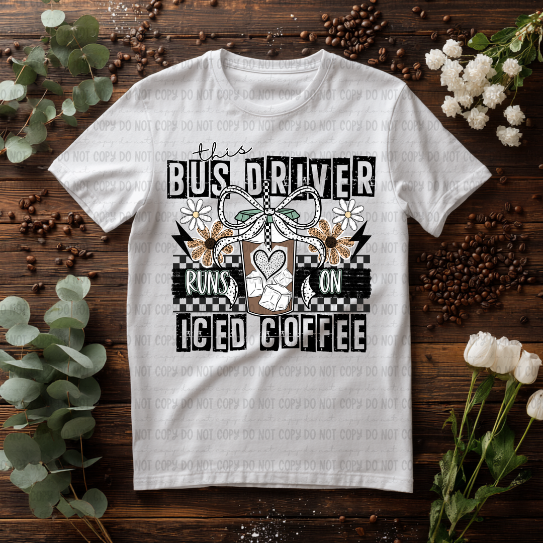 Runs On Iced Coffee  DTF Print