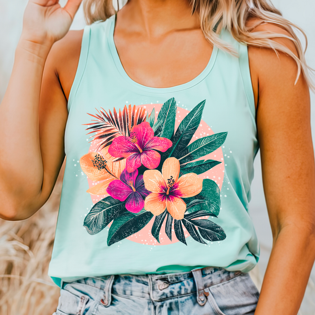 Tropical Flowers DTF Print