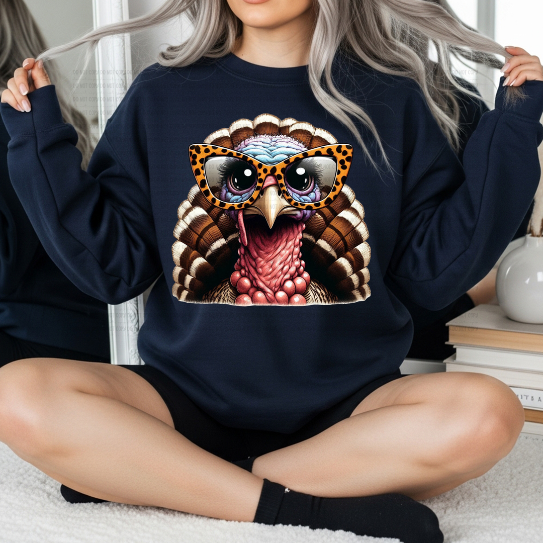 Turkey with Glasses DTF Print