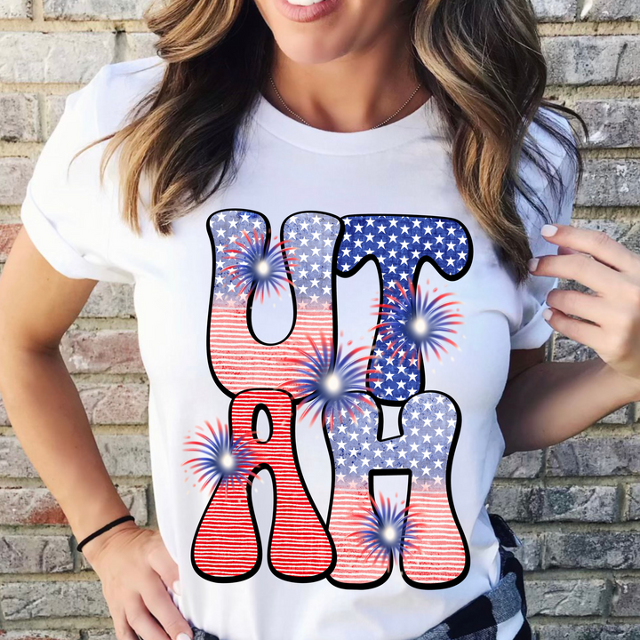 Patriotic Stars and Stripes States DTF Print