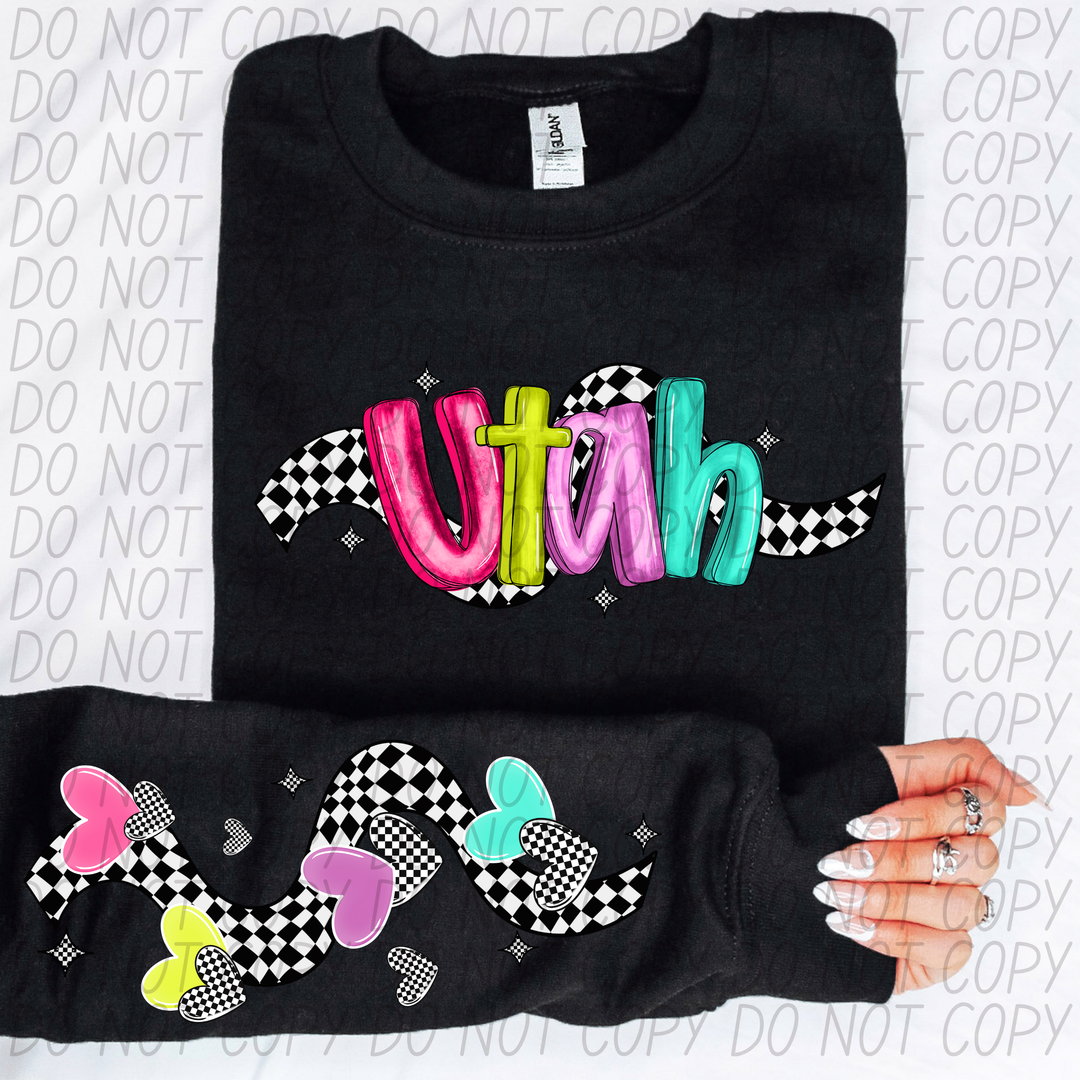 Bright Checkered States SLEEVE DTF Print