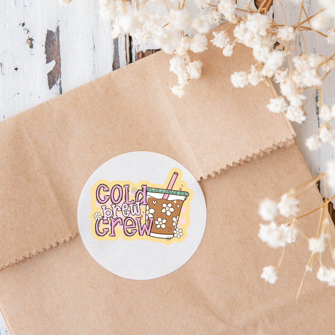 Cold Brew Crew Die Cut Stickers