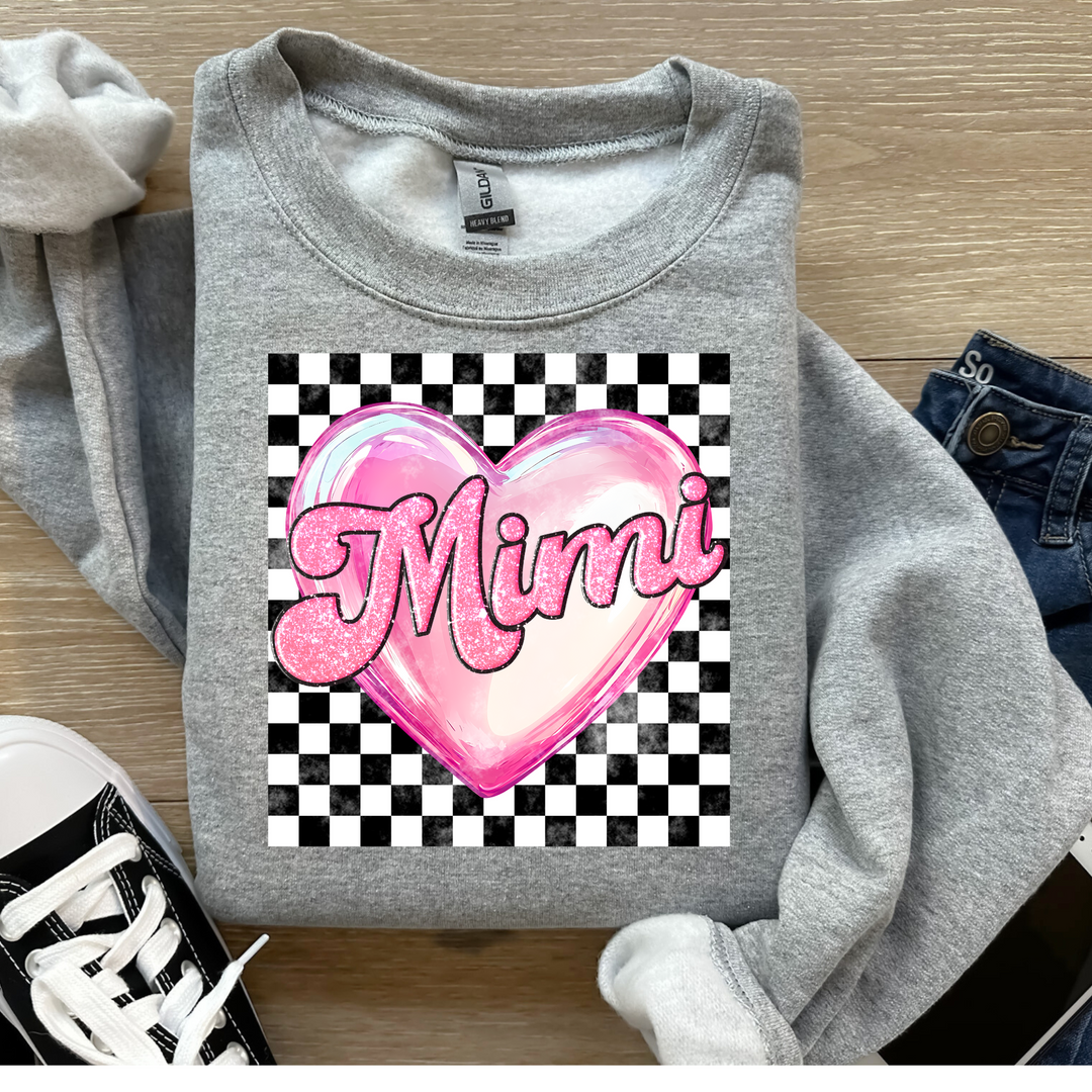 Mimi Checkered Heart Sweatshirt